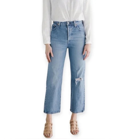 Levi’s Premium Ribcage Straight Ankle Jeans in Haters Gonna Hate - Picture 1 of 13